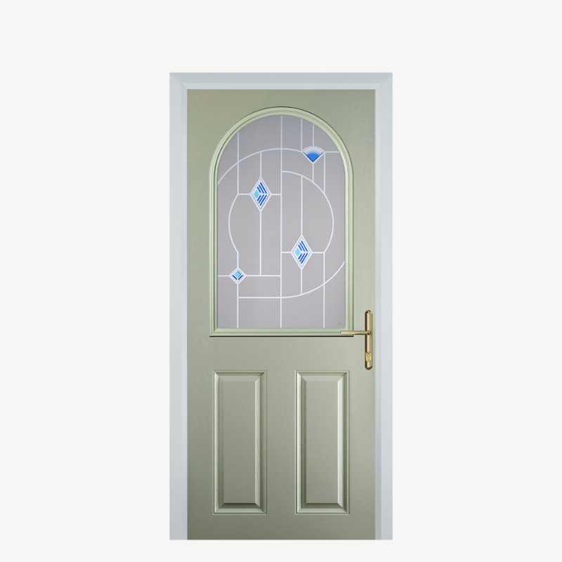 Door E 2 Panel 1 Arch Pebble Grey Murano Blue image 0