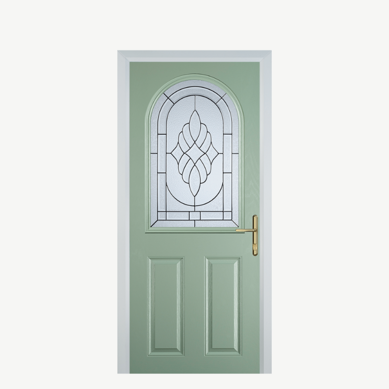 Door E 2 Panel 1 Arch Chartwell Green Zinc Art Elegance image 0