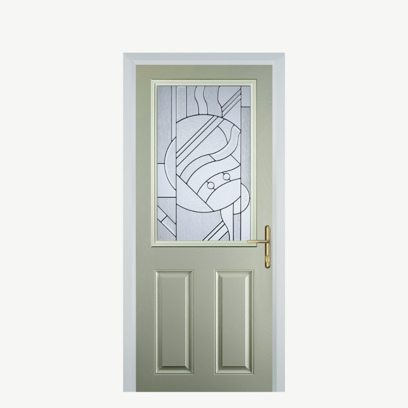 Door F 2 Panel 1 Square Pebble Grey Zinc Art Abstract image 0