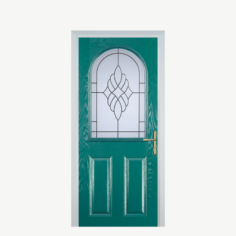 Door E 2 Panel 1 Arch Turquoise Blue Crystal Eternity image 0