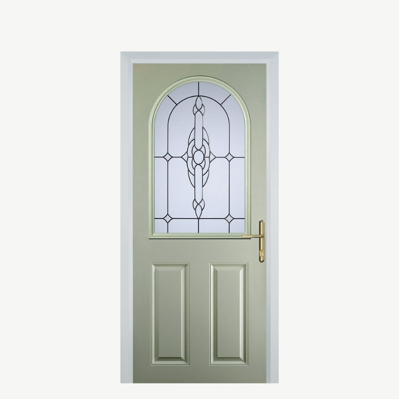 Door E 2 Panel 1 Arch Pebble Grey Crystal Bohemia Frost image 0