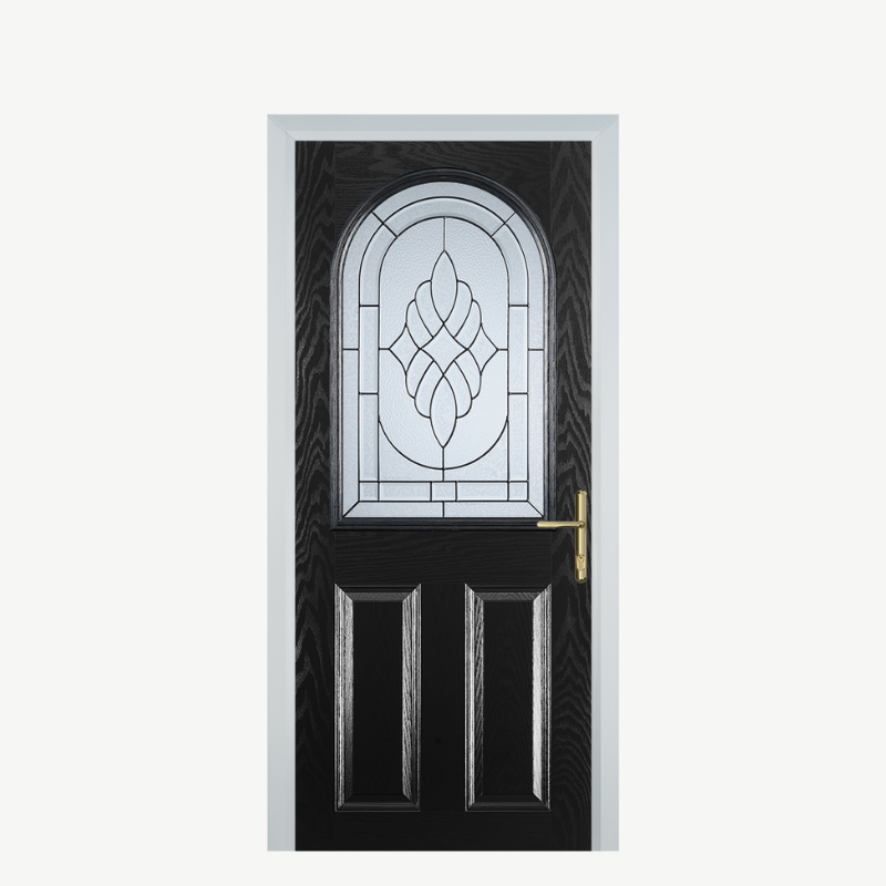 Door E 2 Panel 1 Arch Black Zinc Art Elegance image 0