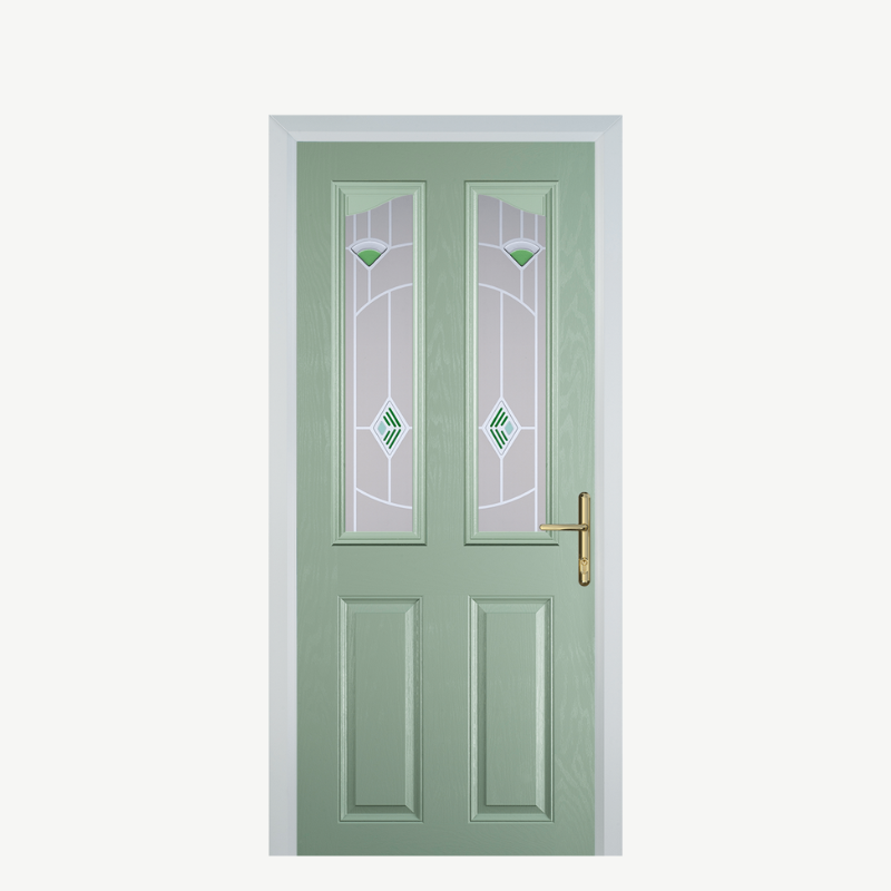 Door B 2 Panel 2 Angle Chartwell Green Murano Green image 0