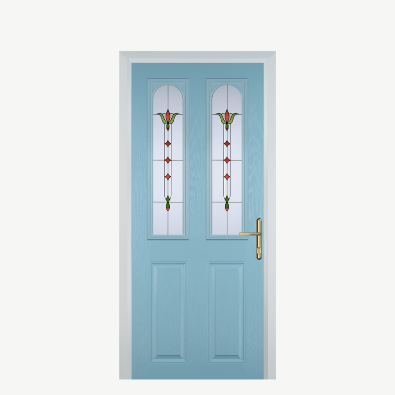 Door A 2 Panel 2 Arch Duck Egg Blue Fleur image 0