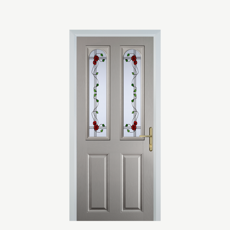 Door A 2 Panel 2 Arch Agate Grey Mackintosh Rose image 0