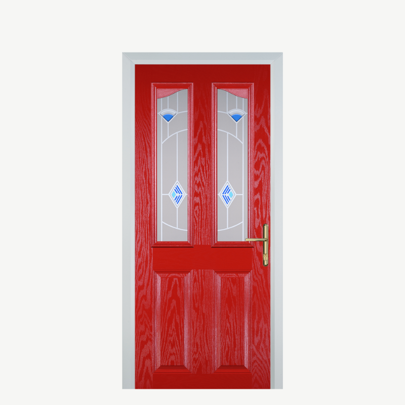 Door B 2 Panel 2 Angle Poppy Red (High Gloss) Murano Blue image 0