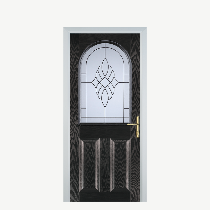 Door E 2 Panel 1 Arch Black Brown Crystal Eternity image 0