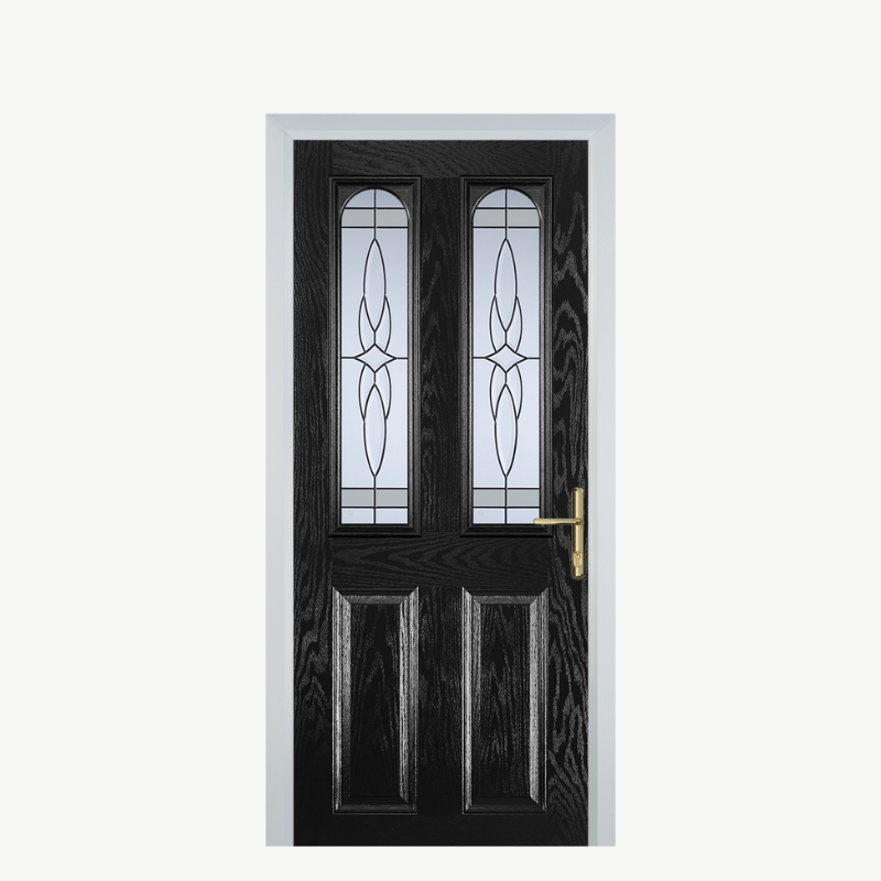Door A 2 Panel 2 Arch Black Crystal Harmony Frost image 0
