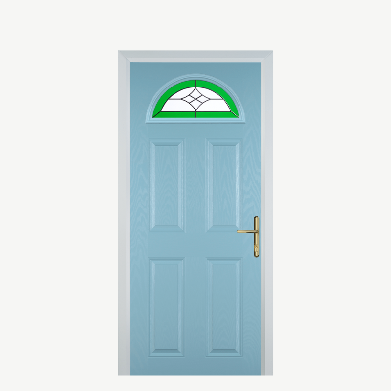 Door D 4 Panel 1 Arch Duck Egg Blue Crystal Harmony Green image 0