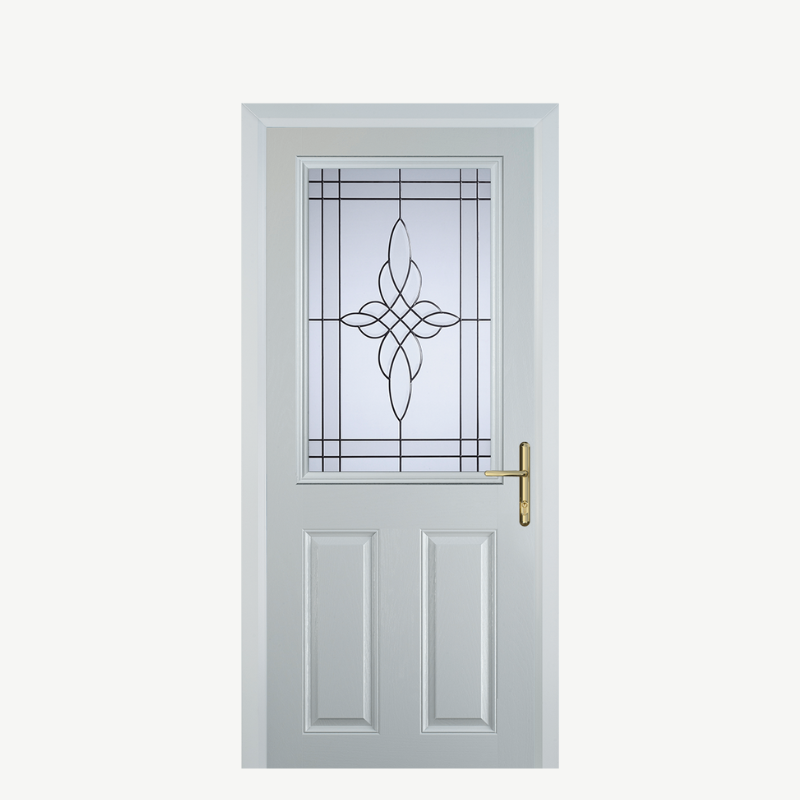 Door F 2 Panel 1 Square White Crystal Harmony Frost image 0