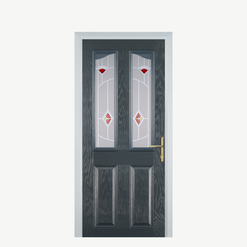 Door B 2 Panel 2 Angle Grey Murano Red image 0