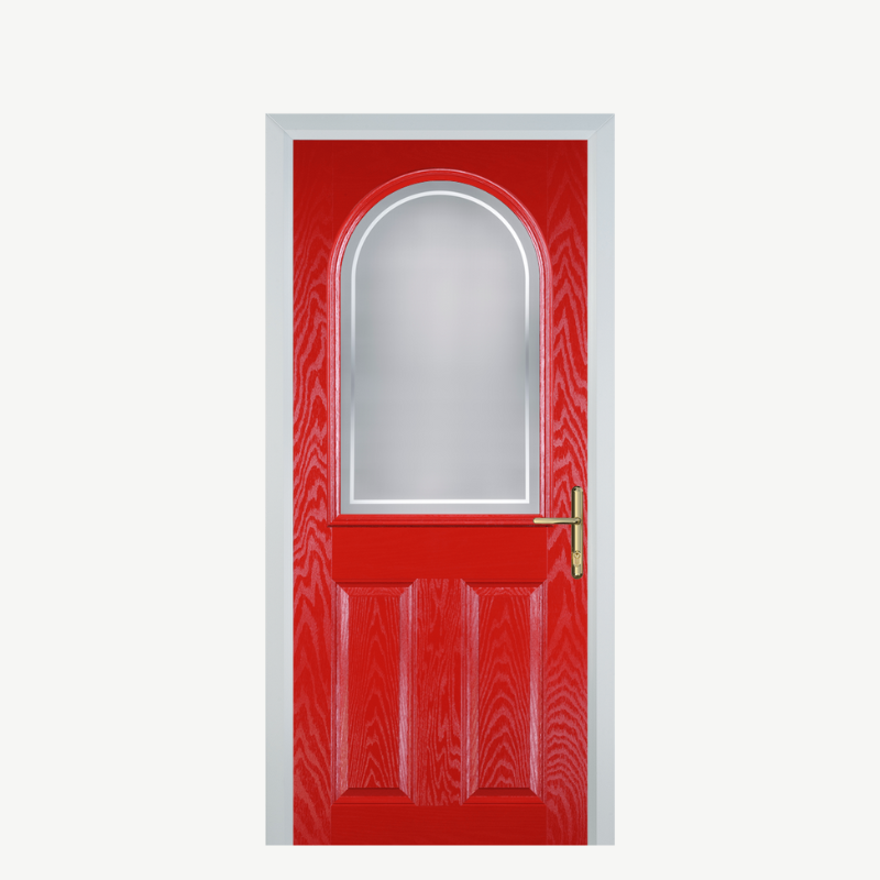 Door E 2 Panel 1 Arch Poppy Red (High Gloss) Enfield image 0