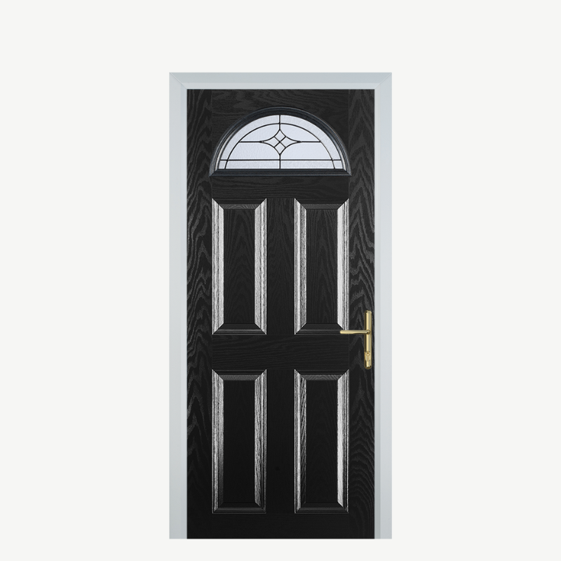 Door D 4 Panel 1 Arch Black Zinc Art Elegance image 0