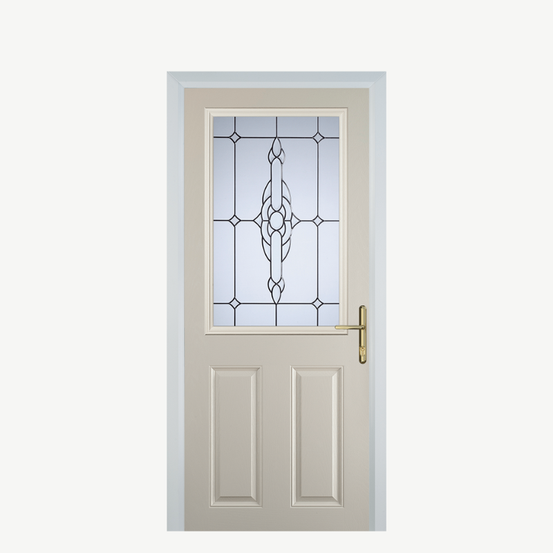 Door F 2 Panel 1 Square Cream Crystal Bohemia Frost image 0