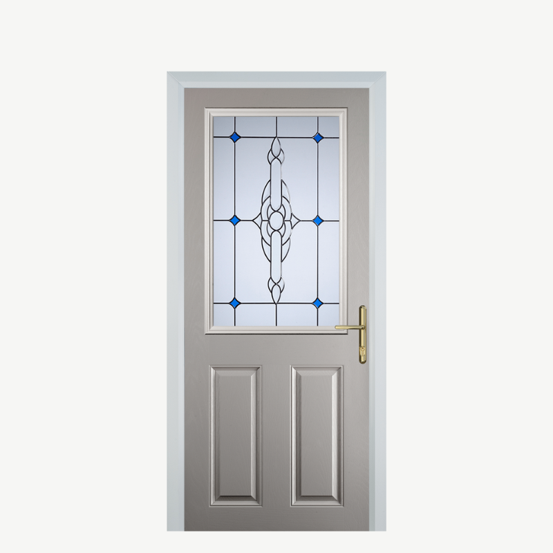 Door F 2 Panel 1 Square Agate Grey Crystal Bohemia Blue image 0