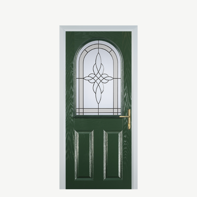Door E 2 Panel 1 Arch Green Crystal Harmony Frost image 0