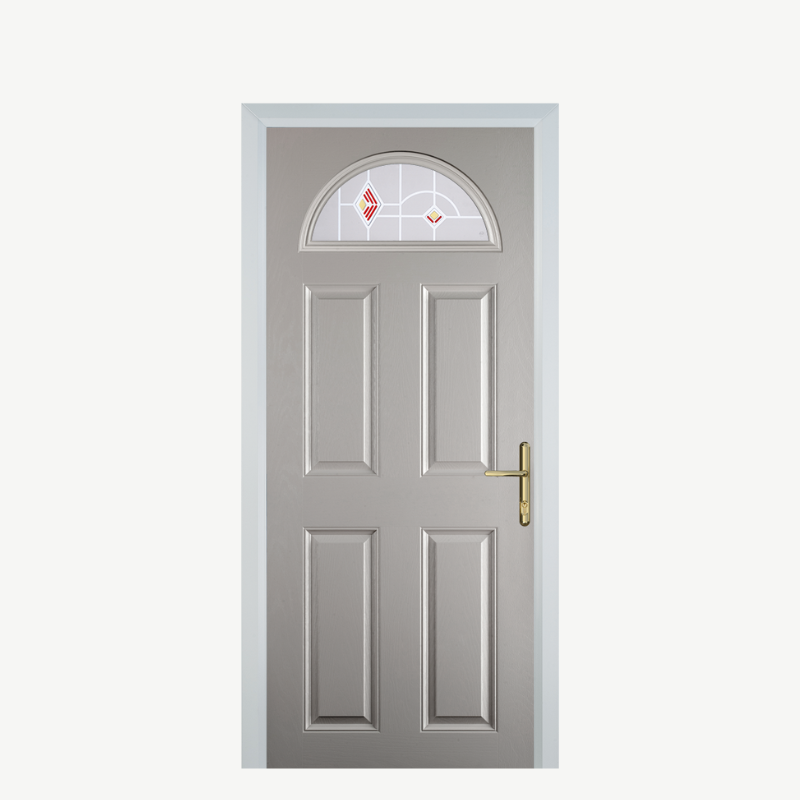 Door D 4 Panel 1 Arch Agate Grey Murano Red image 0