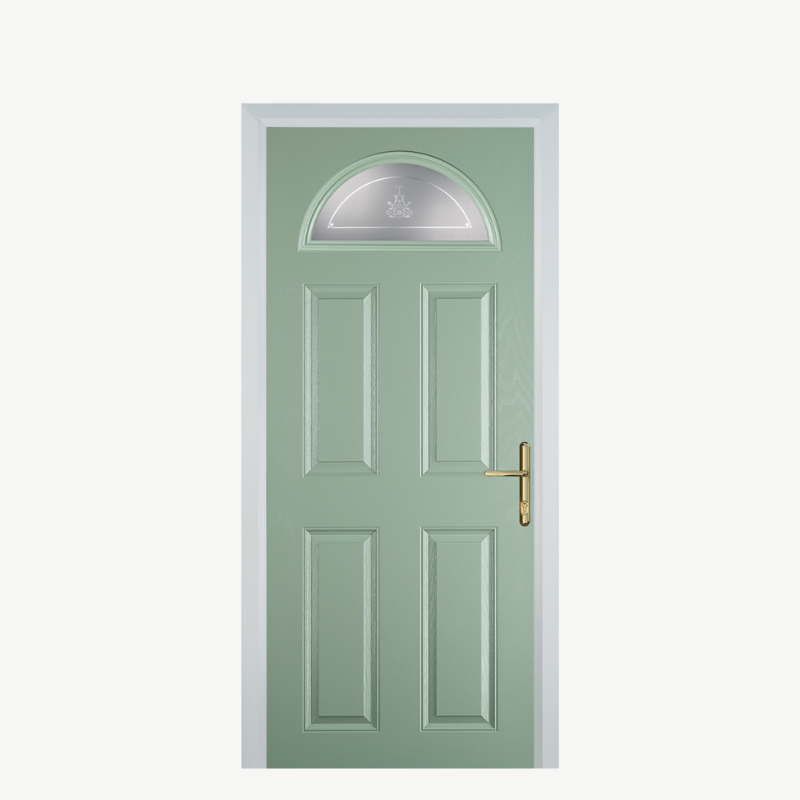 Door D 4 Panel 1 Arch Chartwell Green Straxton image 0