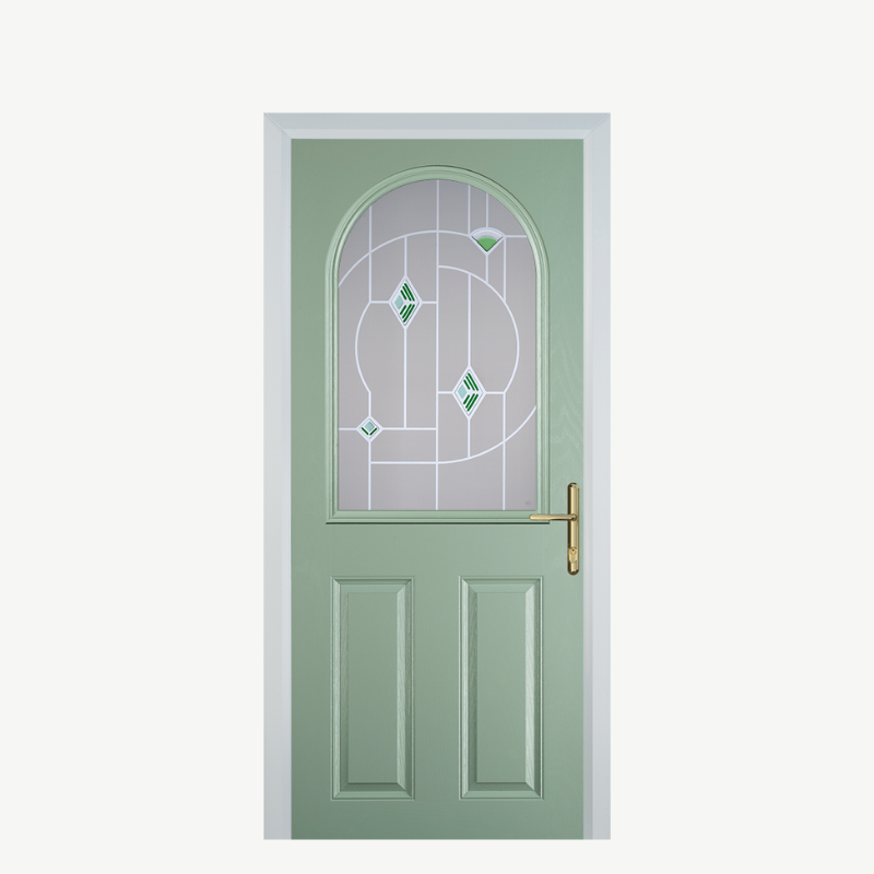 Door E 2 Panel 1 Arch Chartwell Green Murano Green image 0