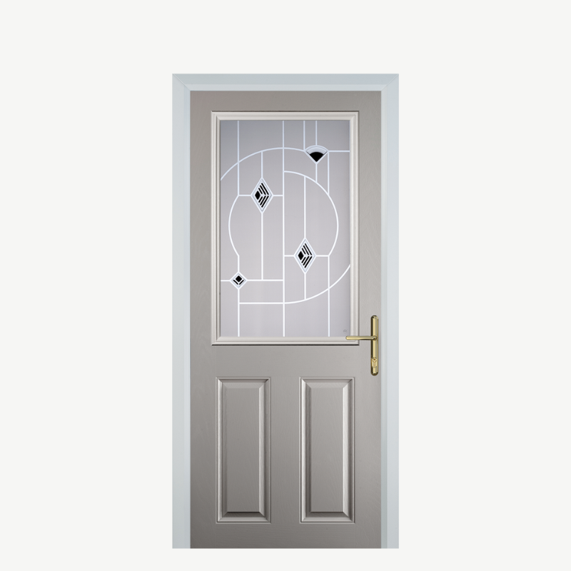 Door F 2 Panel 1 Square Agate Grey Murano Black image 0