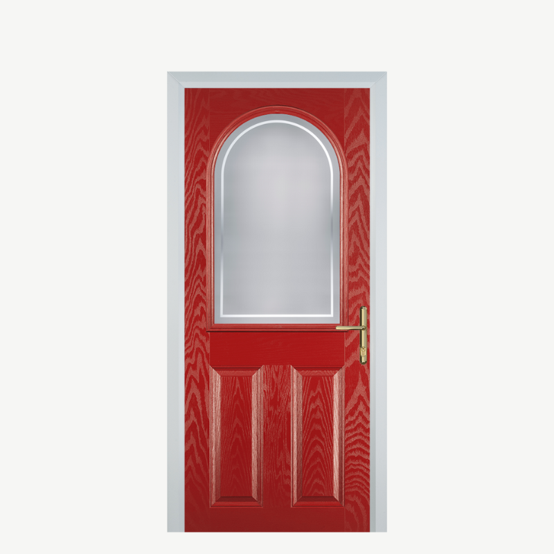 Door E 2 Panel 1 Arch Red Enfield image 0