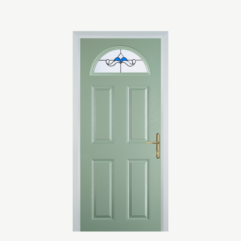 Door D 4 Panel 1 Arch Chartwell Green Crystal Bohemia Blue image 0