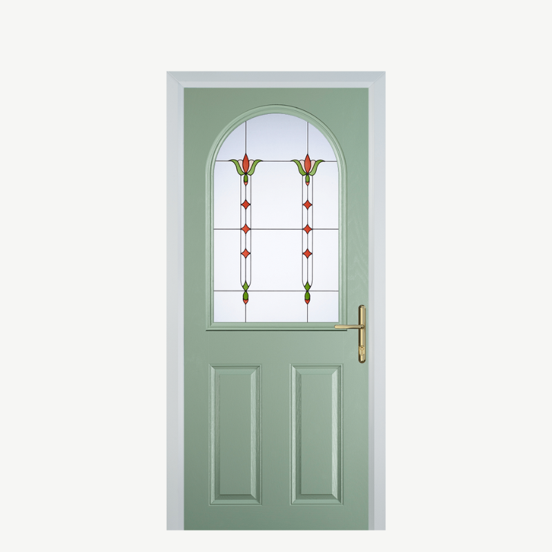Door E 2 Panel 1 Arch Chartwell Green Fleur image 0