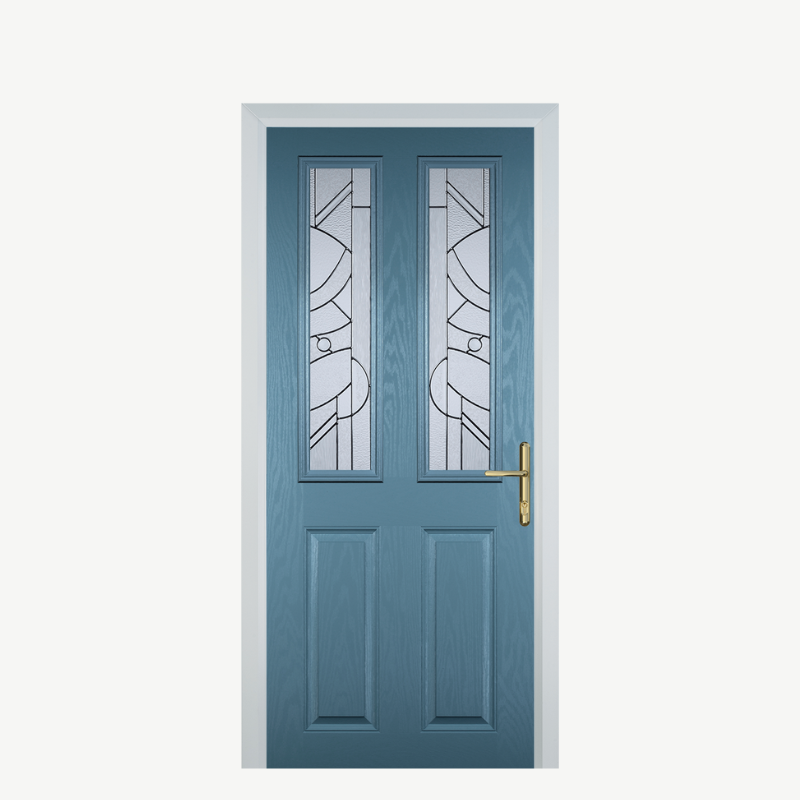 Door C 2 Panel 2 Square Pastel Blue Zinc Art Abstract image 0
