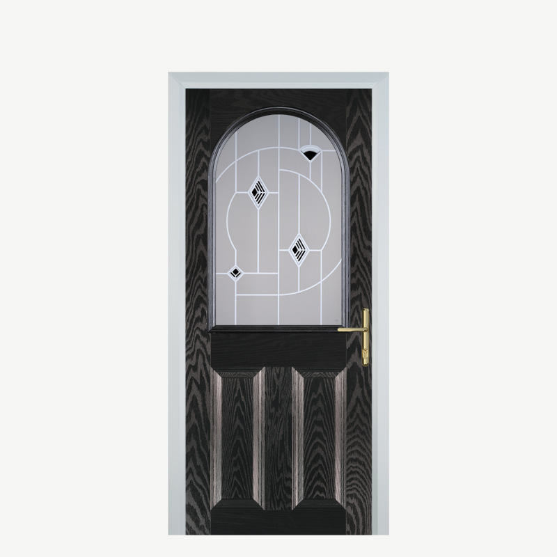 Door E 2 Panel 1 Arch Black Brown Murano Black image 0