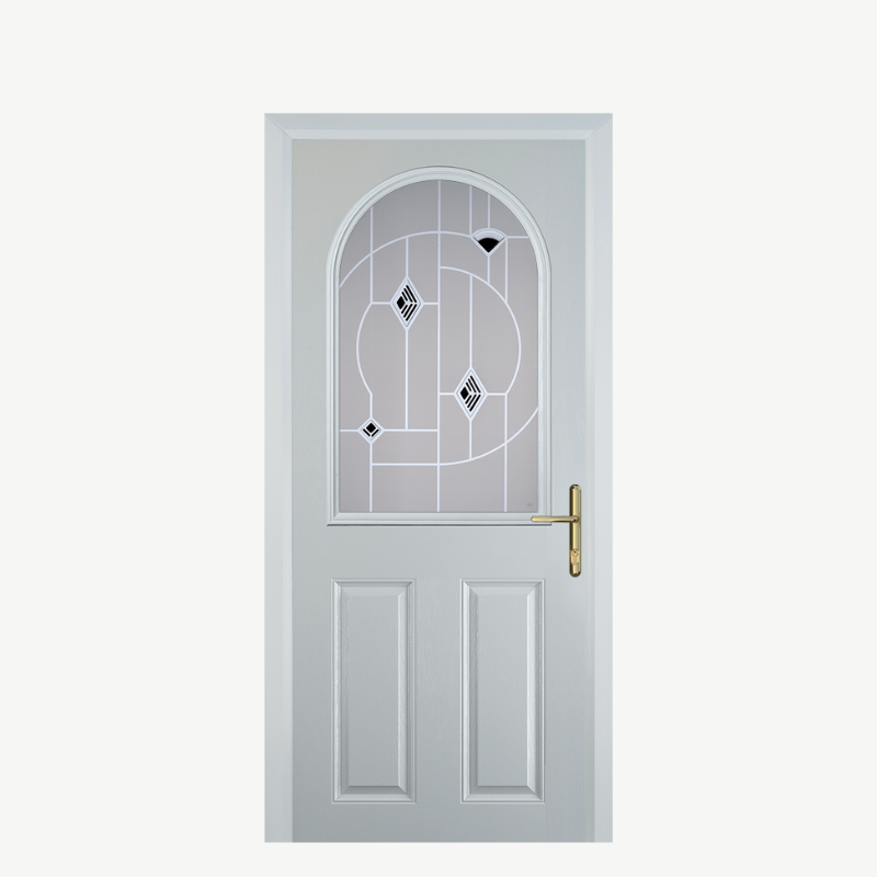 Door E 2 Panel 1 Arch White Murano Black image 0