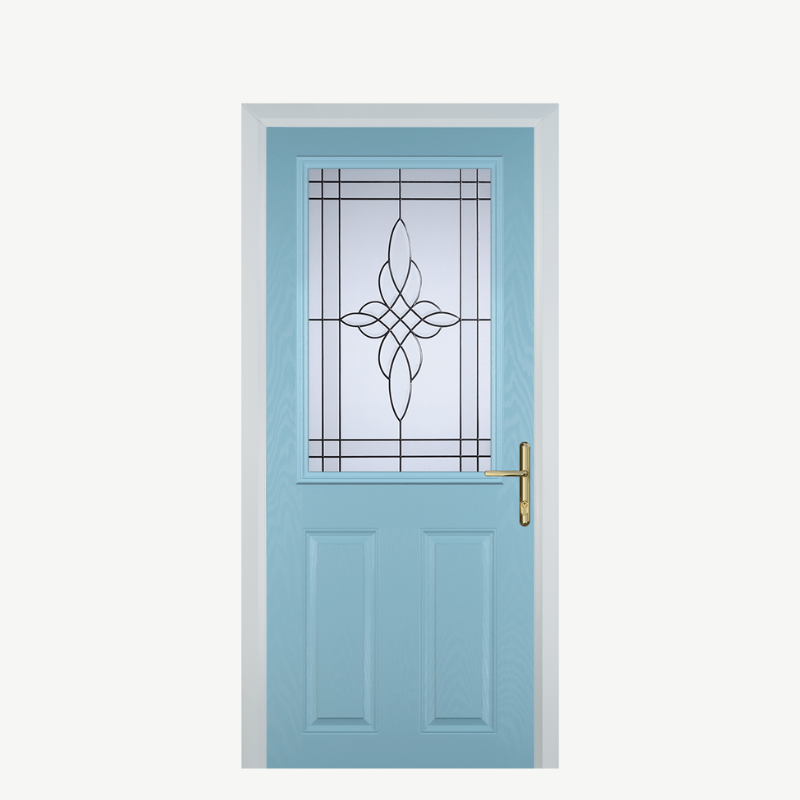 Door F 2 Panel 1 Square Duck Egg Blue Crystal Harmony Frost image 0