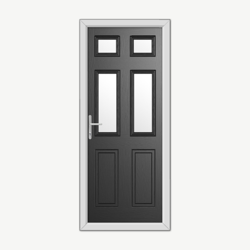 Middleton Glazed 4 Black Composite Door image 0