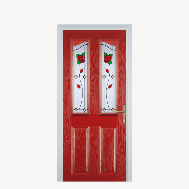 Door B 2 Panel 2 Angle Red English Rose image 0