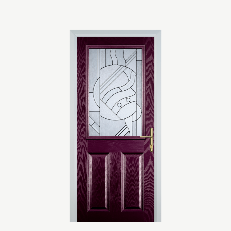 Door F 2 Panel 1 Square Purple Violet Zinc Art Abstract image 0