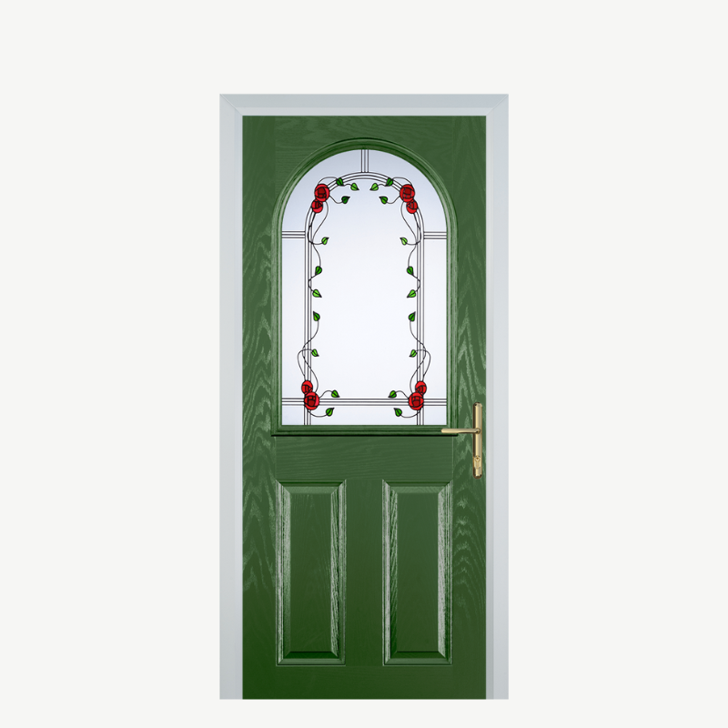 Door E 2 Panel 1 Arch Fern Green Mackintosh Rose image 0
