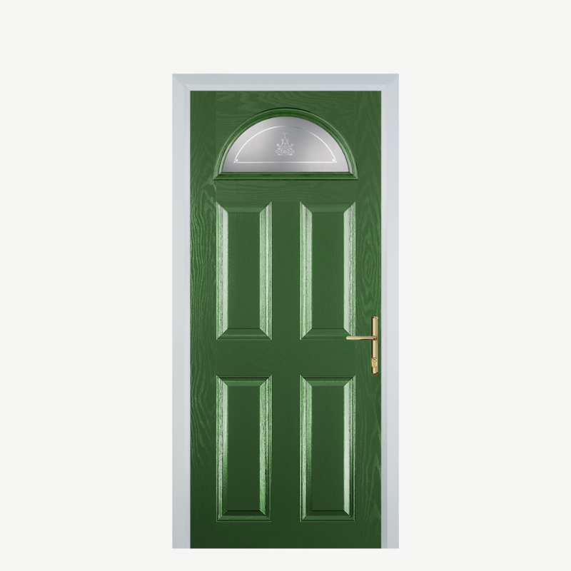 Door D 4 Panel 1 Arch Fern Green Straxton image 0