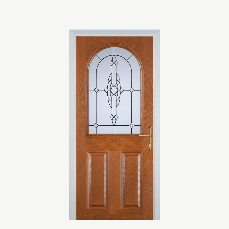 Door E 2 Panel 1 Arch Oak Crystal Bohemia Frost image 0