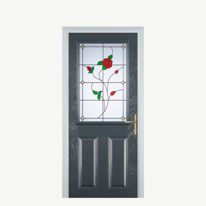 Door F 2 Panel 1 Square Grey English Rose image 0