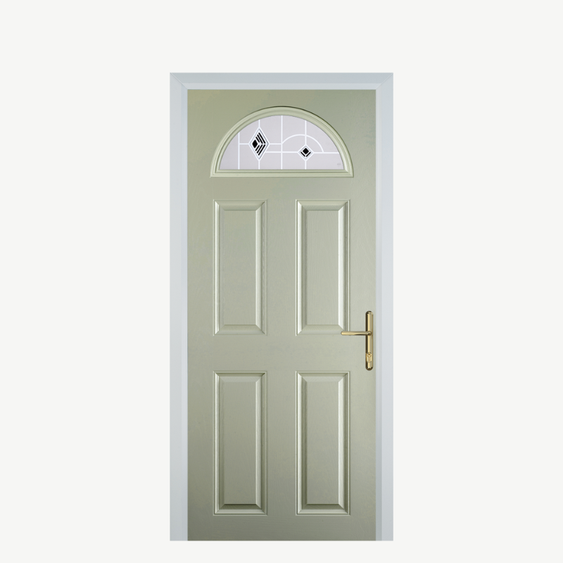 Door D 4 Panel 1 Arch Pebble Grey Murano Black image 0
