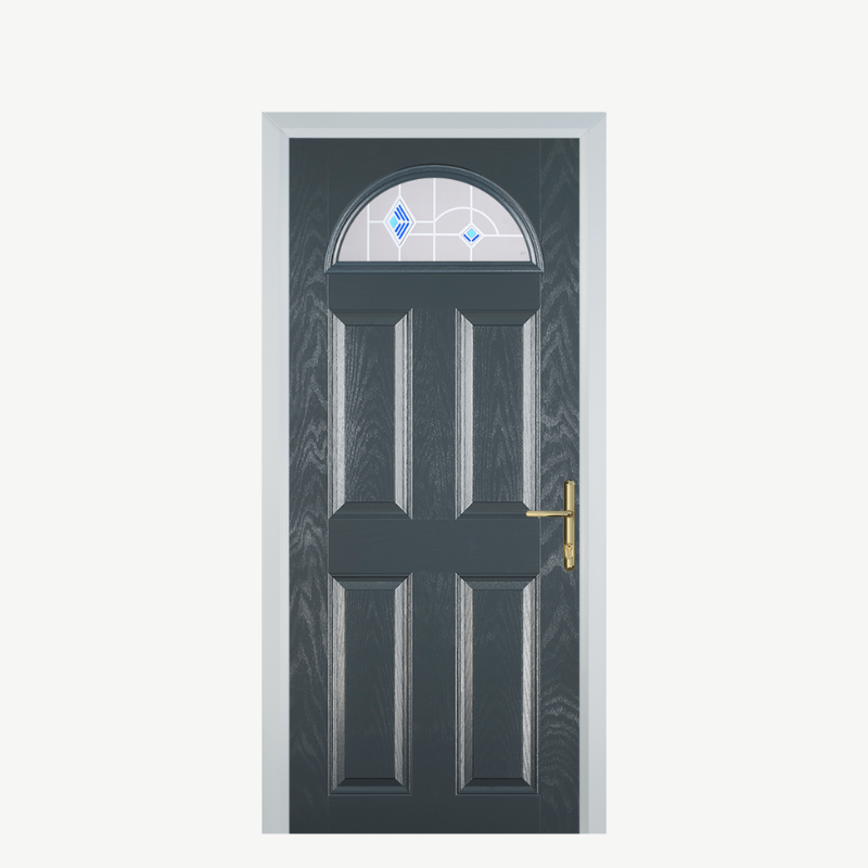 Door D 4 Panel 1 Arch Grey Murano Blue image 0
