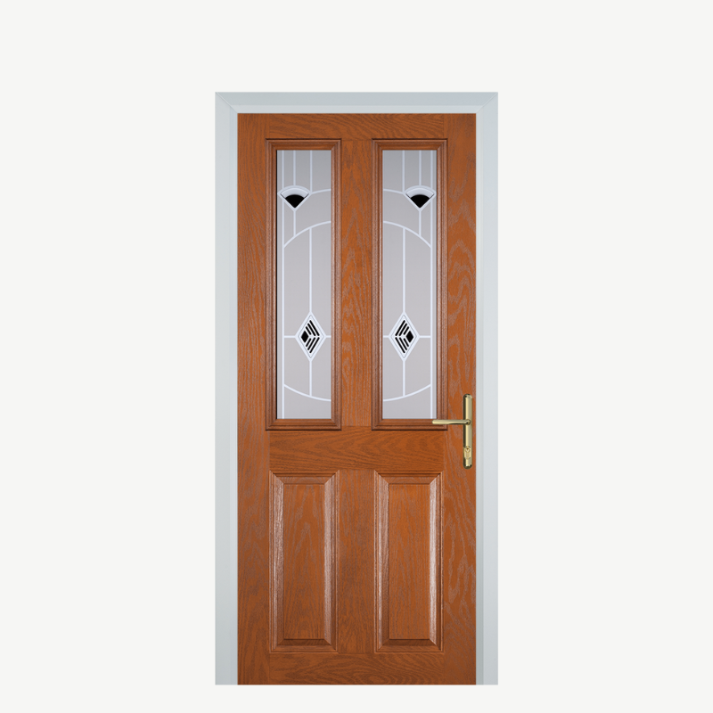 Door C 2 Panel 2 Square Oak Murano Black image 0