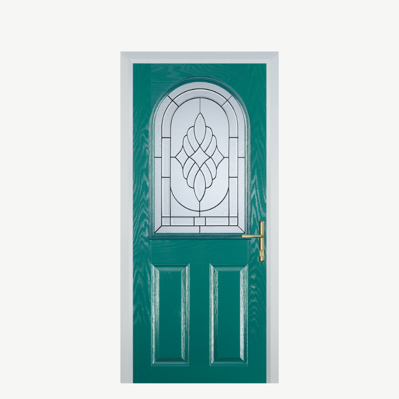 Door E 2 Panel 1 Arch Turquoise Blue Zinc Art Elegance image 0