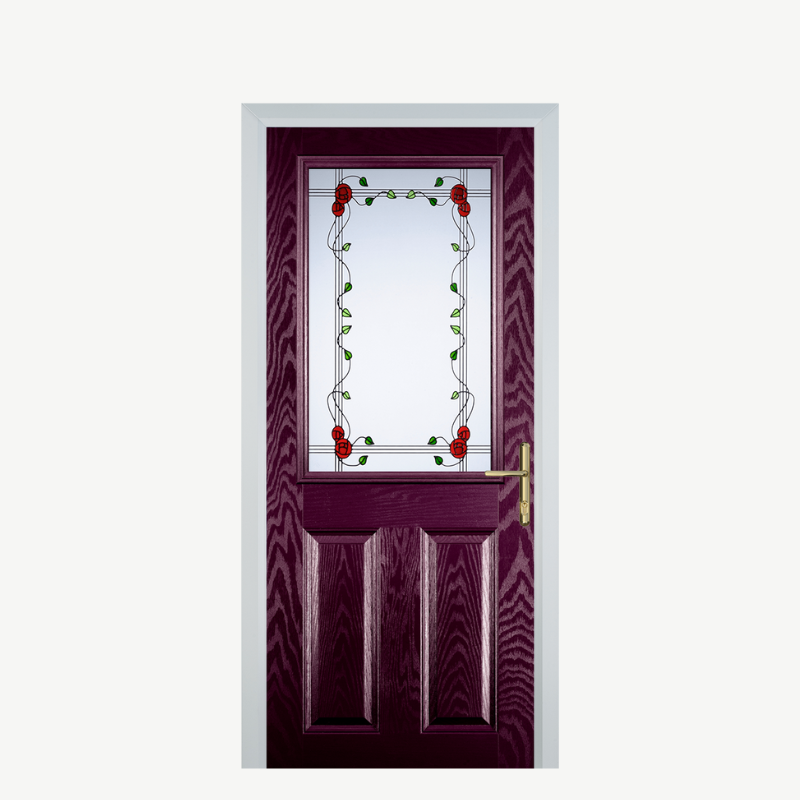 Door F 2 Panel 1 Square Purple Violet Mackintosh Rose image 0
