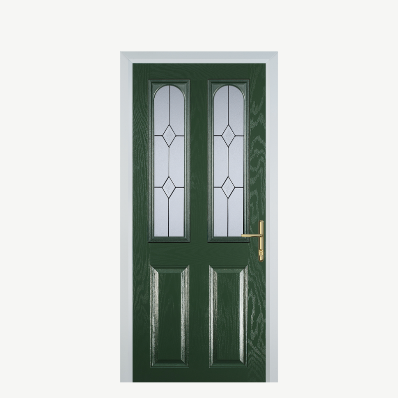 Door A 2 Panel 2 Arch Green Classic image 0