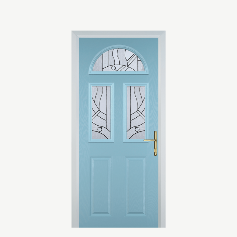 Door G 2 Panel 1 Arch Duck Egg Blue Zinc Art Abstract image 0