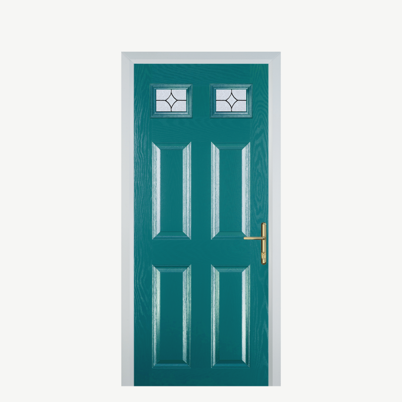 DoorI 4 Panel 2 Square Turquoise Blue Flair image 0