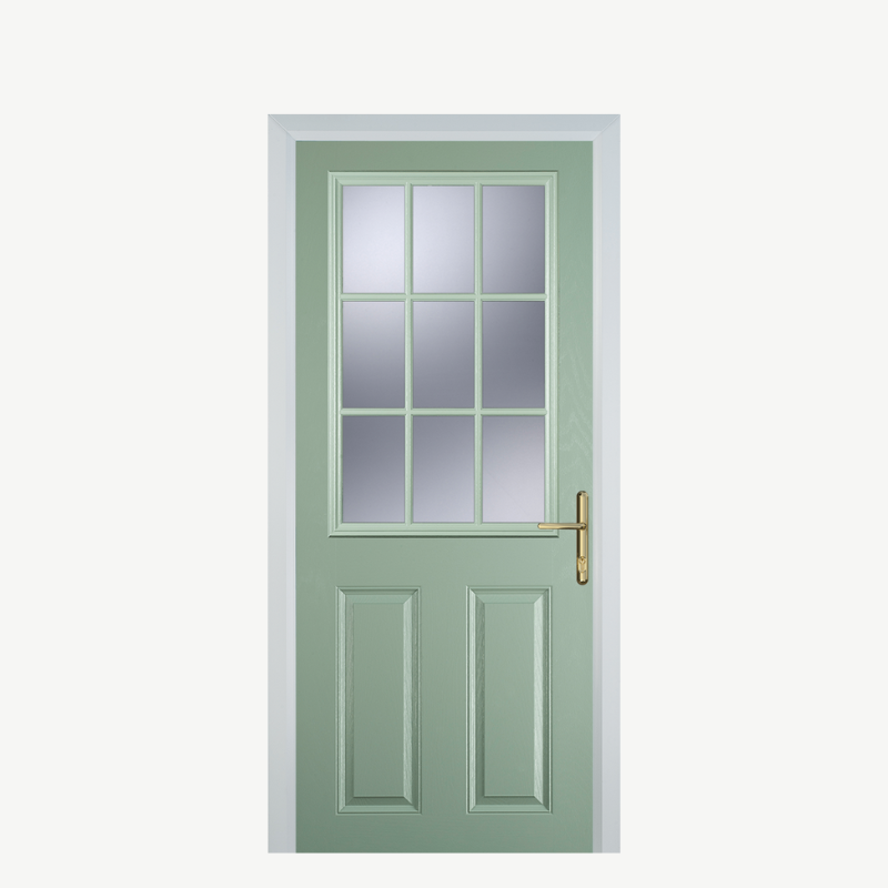 DoorK 2 Panel 1 Grill Chartwell Green image 0