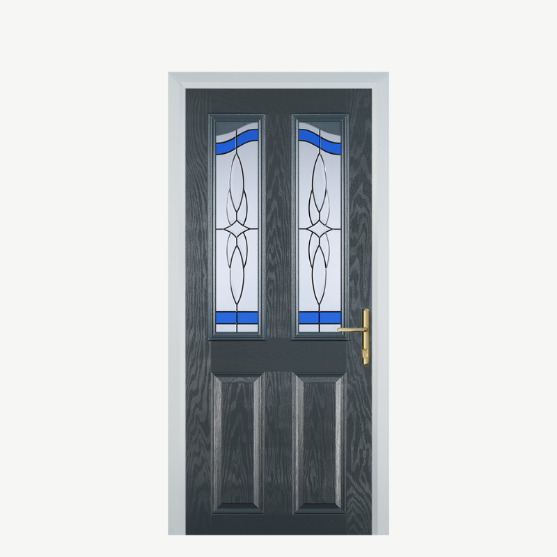 Door B 2 Panel 2 Angle Grey Crystal Harmony Blue image 0