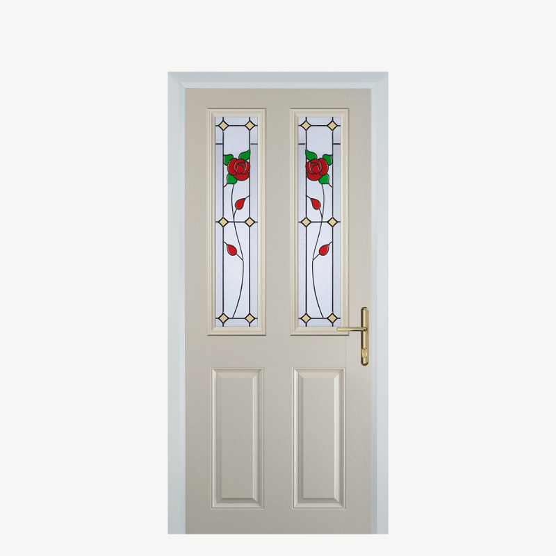 Door C 2 Panel 2 Square Cream English Rose image 0
