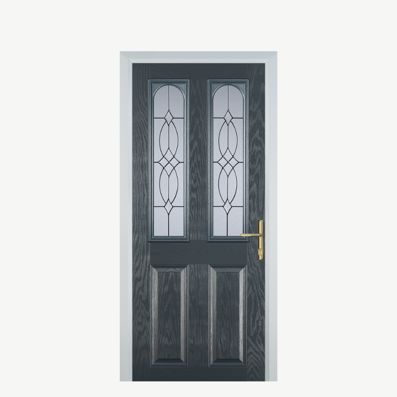 Door A 2 Panel 2 Arch Grey Flair image 0